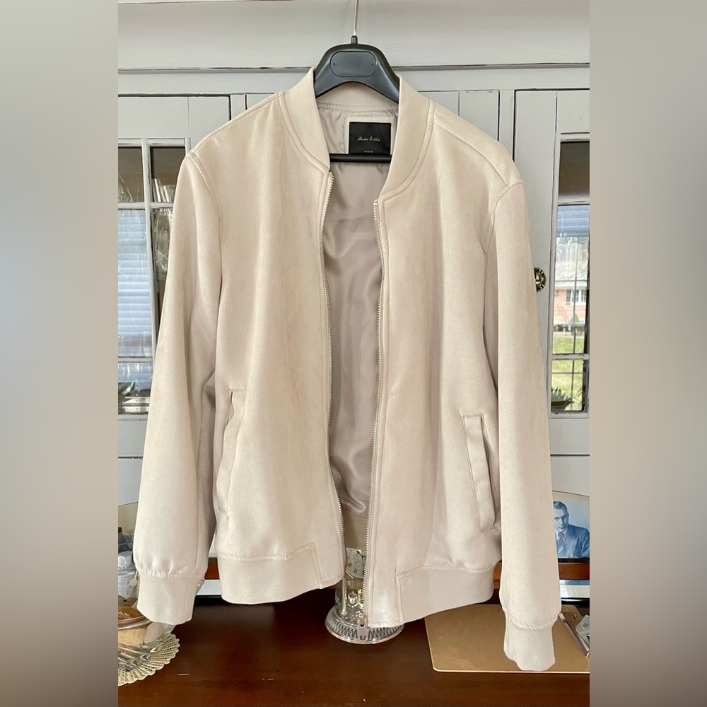 Suede Bomber jacket cream (size M)
